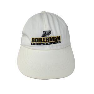 Purdue Boilerman Triathlon Slideback Hat White Cream Embroidered Logo